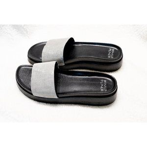 Donald Pliner Metallic Platform wedge slip on sandals Size 9